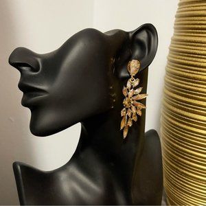 ✨Stunning Amber Rhinestones Chandelier Drop Earrings